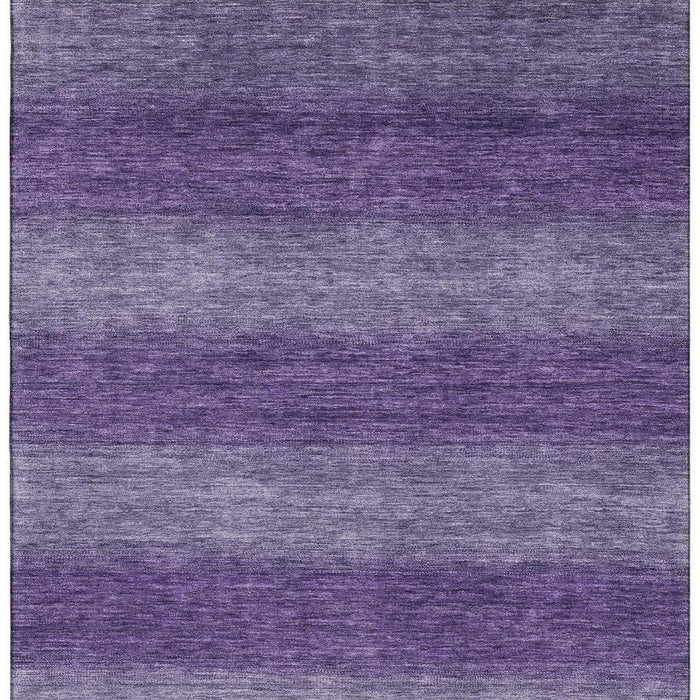 10' X 14' Striped Washable Area Rug With UV Protection (699562) - Purple / Lavender