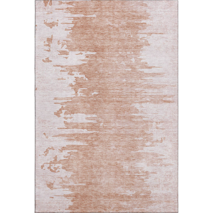 10' X 14' Abstract Washable Area Rug With UV Protection (657005) - Terra Cotta / Ivory