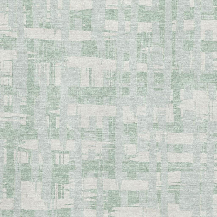 10' X 14' Striped Washable Area Rug With UV Protection (705695) - Mint Green / Ivory