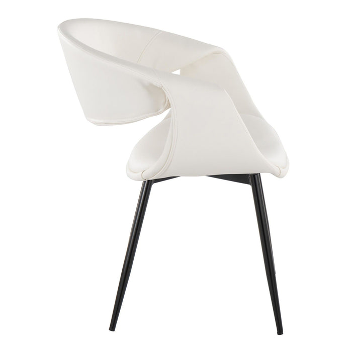 Curvo - Upholstered Chair (Set of 2) - Black Metal Legs