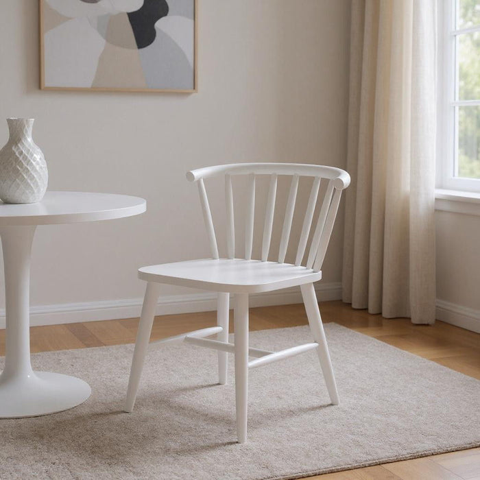 Aluminum Slat Back Dining Side Chair - White