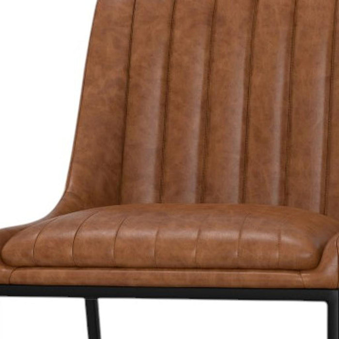 Wood Dining Parsons Chairs (Set of 2) - Tan / Black
