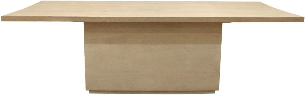 108" Solid Wood Pedestal Base Dining Table - Brown / Natural