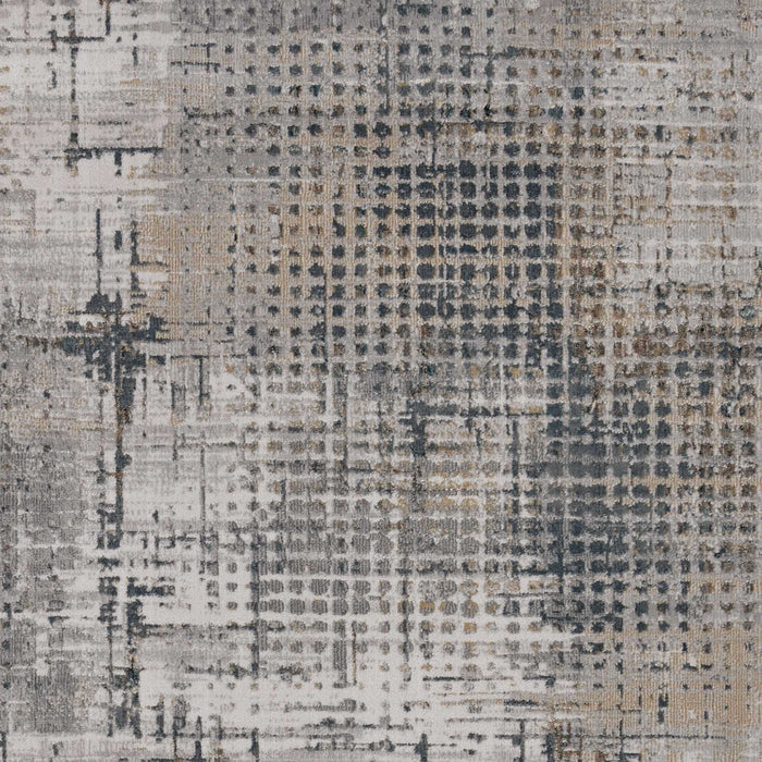 10' x 13' Abstract Area Rug - Ivory Navy And Gray