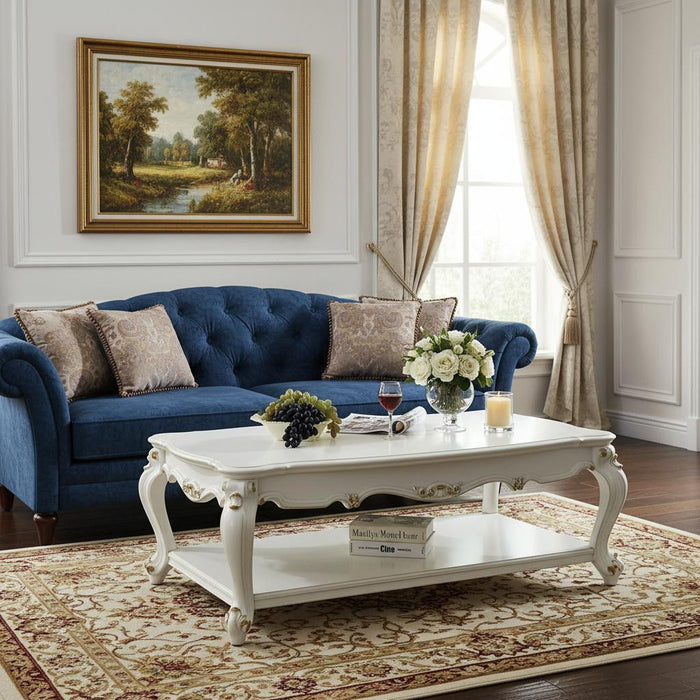 Wood Poly-Resin Coffee Table - Antique Pearl