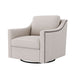 Giga 360-degree swivel armchair with skin-friendly fabric, ergonomic design, brass nail accents, modern lounge seating