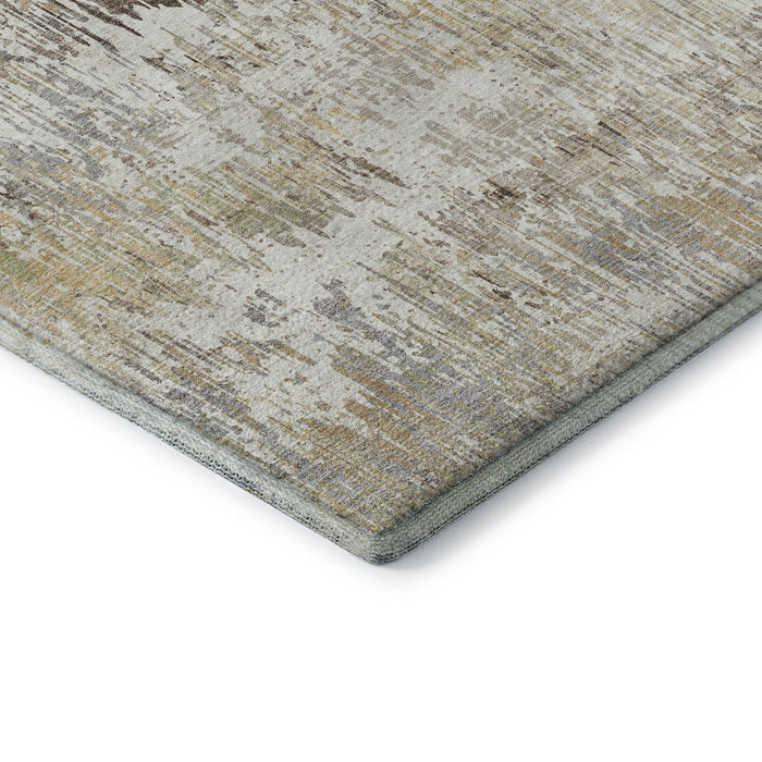 10' X 14' Striped Washable Area Rug With UV Protection (693312) - Ivory / Beige / Brown