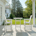 Giga outdoor white bar height Adirondack patio arm chair with cup holder, armrests, all-weather UV resistant material
