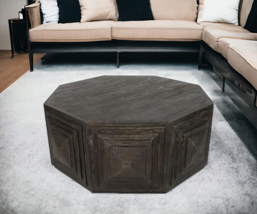 Octagonal Coffee Table - Deep Brown