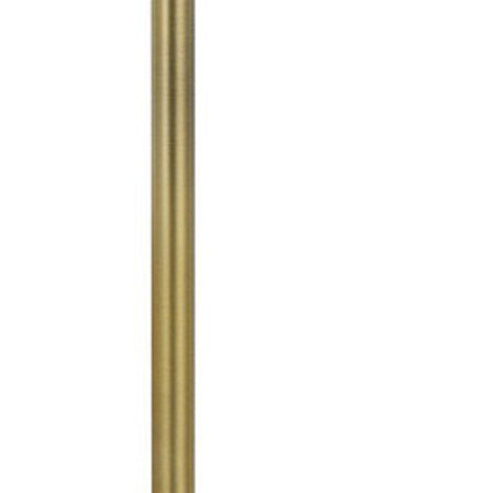 Tray Table Floor Lamp With White Square Shade - Brass