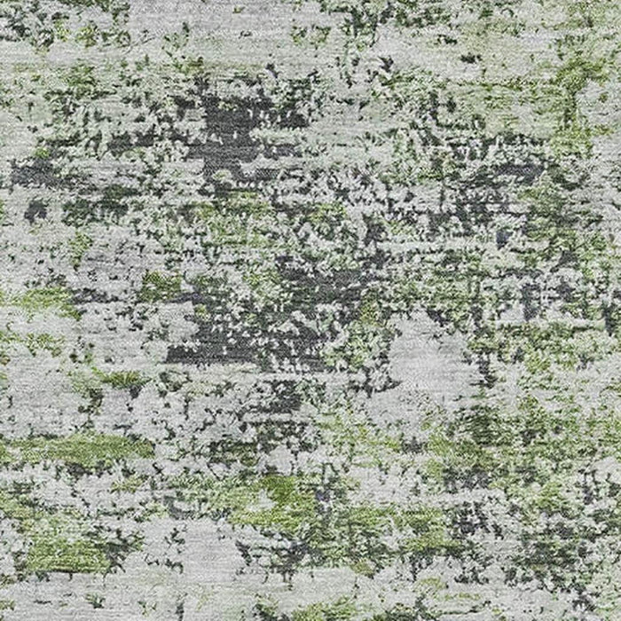 10' X 14' Abstract Washable Area Rug With UV Protection (699130) - Artichoke Green / Ivory