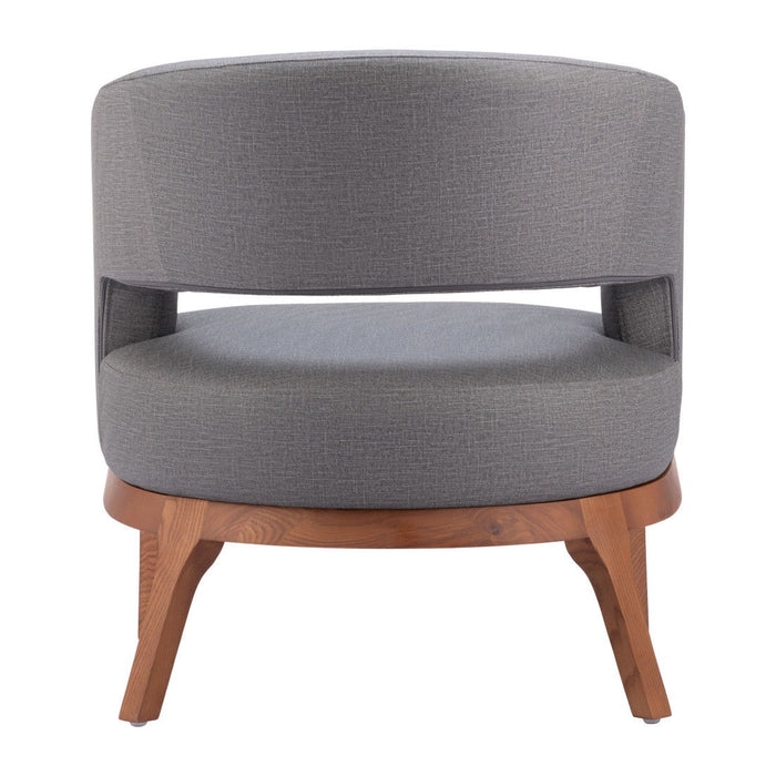Faux Leather Arm Chair - Slate Gray And Brown
