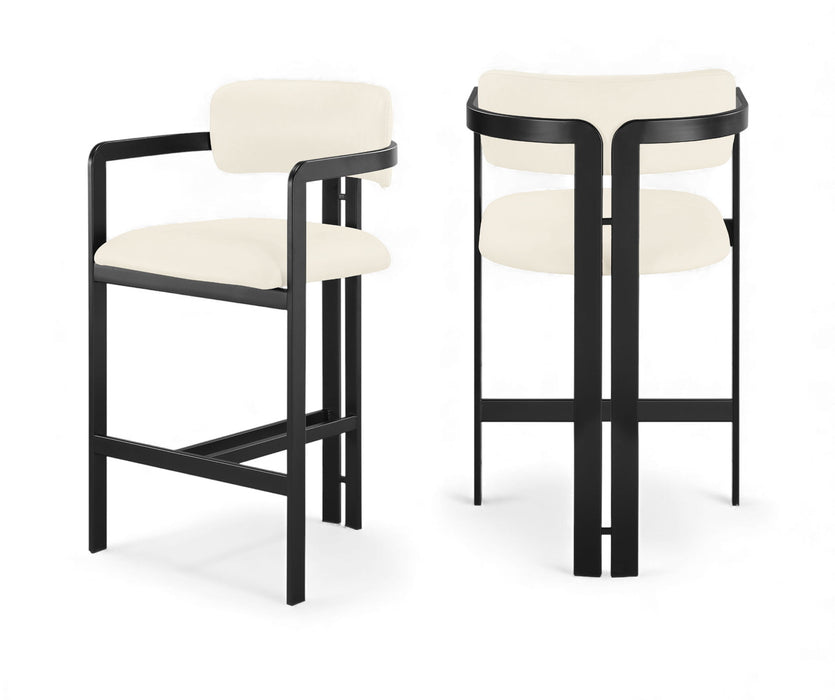 Aurum - Vegan Leather Upholstered Counter Stool With Graphite Black Base