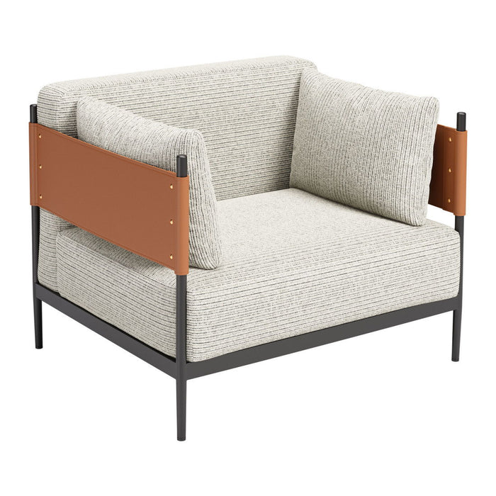 34" Modern Upholstered Arm Chair - Gray
