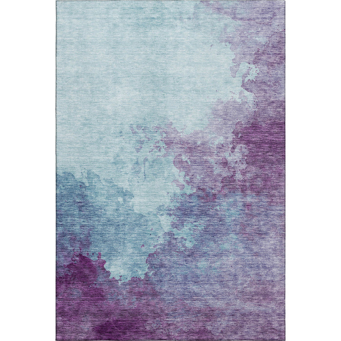 10' X 14' Abstract Washable Area Rug With UV Protection (686192) - Sky Blue / Purple