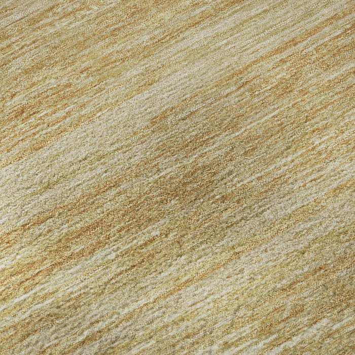 10' X 14' Striped Washable Area Rug With UV Protection (671216) - Gold / Beige / Ivory