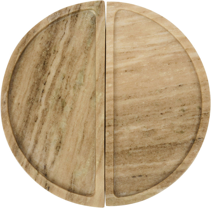 Marble tray by Meridian Furniture featuring a sleek, genuine marble surface with raised edges, perfect for serving or decorative use.