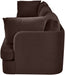 Meridian Furniture velvet upholstered 3-piece sofa sectional with plush cushions and modern design, perfect for living room seating.