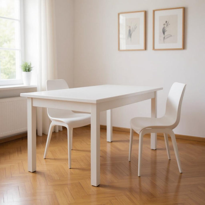 48" Solid Wood Dining Table - White