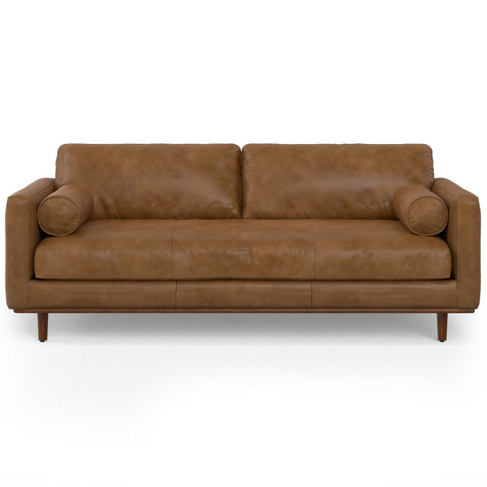89" Leather Sofa - Brown