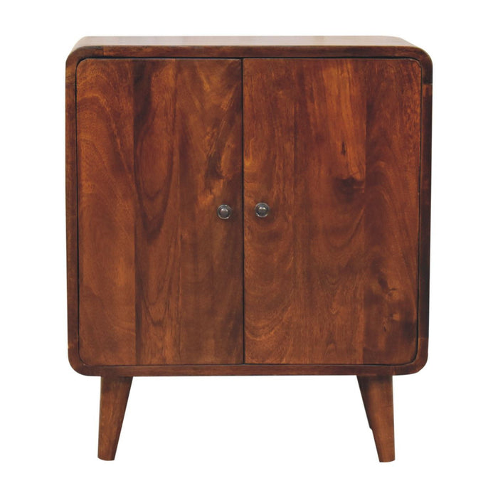 26" Solid Wood Accent Cabinet With Two Doors - Brown