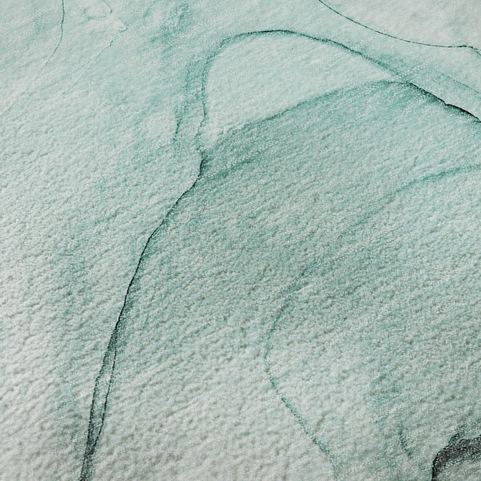 5' X 8' Abstract Washable Area Rug With UV Protection (646652) - Teal / Ivory