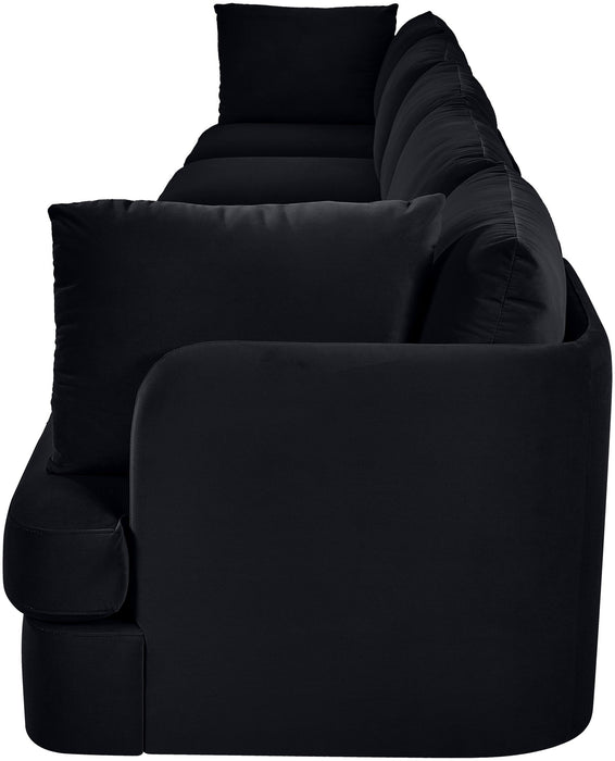Meridian Furniture Hammond velvet performance fabric 5-piece sectional sofa with plush upholstery and modern design.