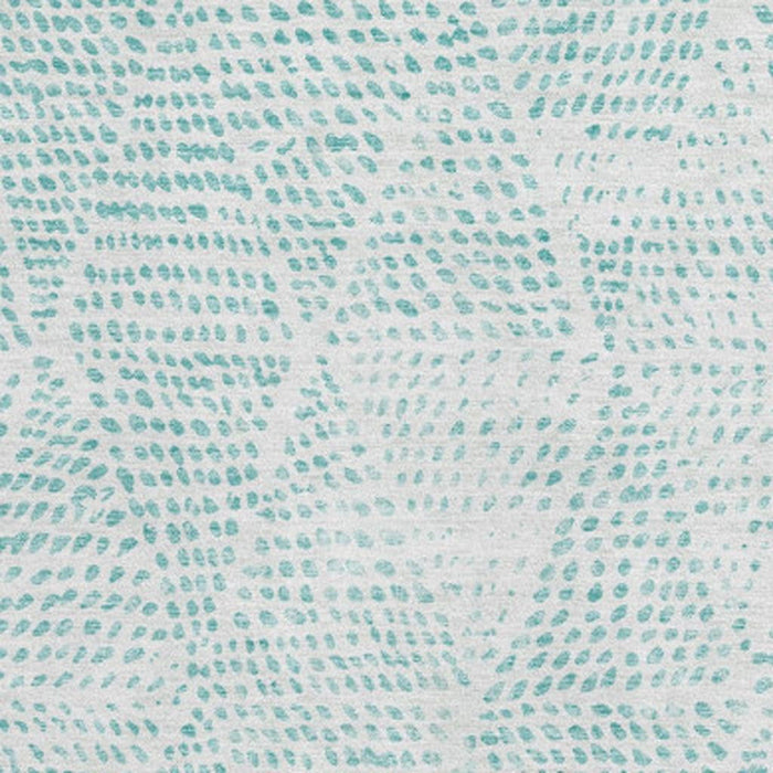 10' X 14' Diamond Washable Area Rug With UV Protection (650554) - Aqua / Ivory