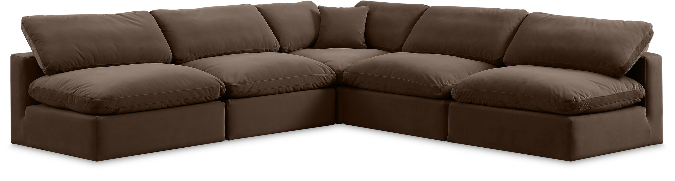 Comfy - 5 Piece Velvet Modular Corner Armless Sectional
