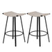 Set of 2 Giga counter height backless bar stools with handwoven cream white seats and round footrests, ideal for kitchen or dining areas.