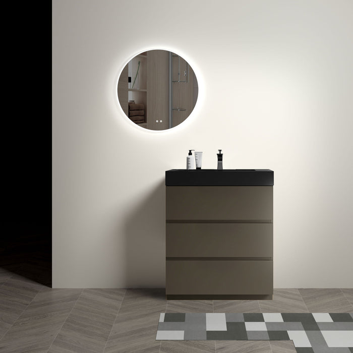 Giga Alice bathroom vanity with integrated sink, large storage, freestanding design for modern bathrooms, one-piece basin without drain or faucet