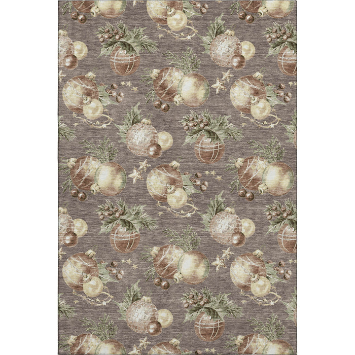 10' X 14' Polka Dot Washable Area Rug With UV Protection (702515) - Taupe / Brown / Beige
