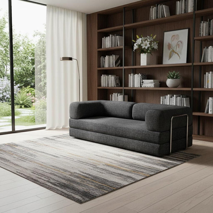 Chenille Convertible Futon Sleeper Sofa - Gray