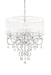 Silver Glam Faux Crystal Hanging Ceiling Chandelier with see-through shade, featuring elegant design and sparkling crystal accents.