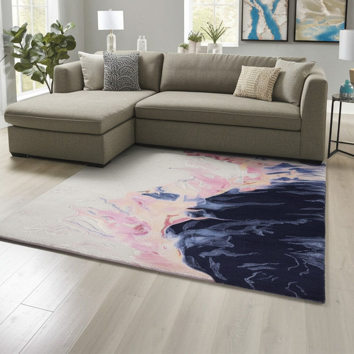8' X 10' Abstract Hand Tufted Area Rug - Pink