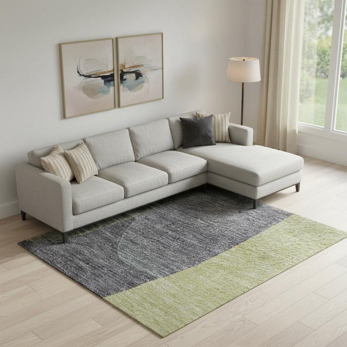 10' X 14' Abstract Washable Area Rug With UV Protection (706277) - Purple / Wheat