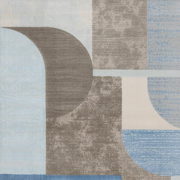 8' X 11' Geometric Area Rug (660280) - Blue / Gray / Brown