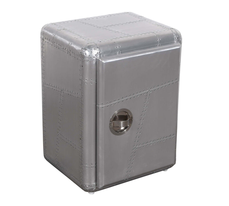 Aluminum Standard Accent Cabinet With One Shelf - Silver