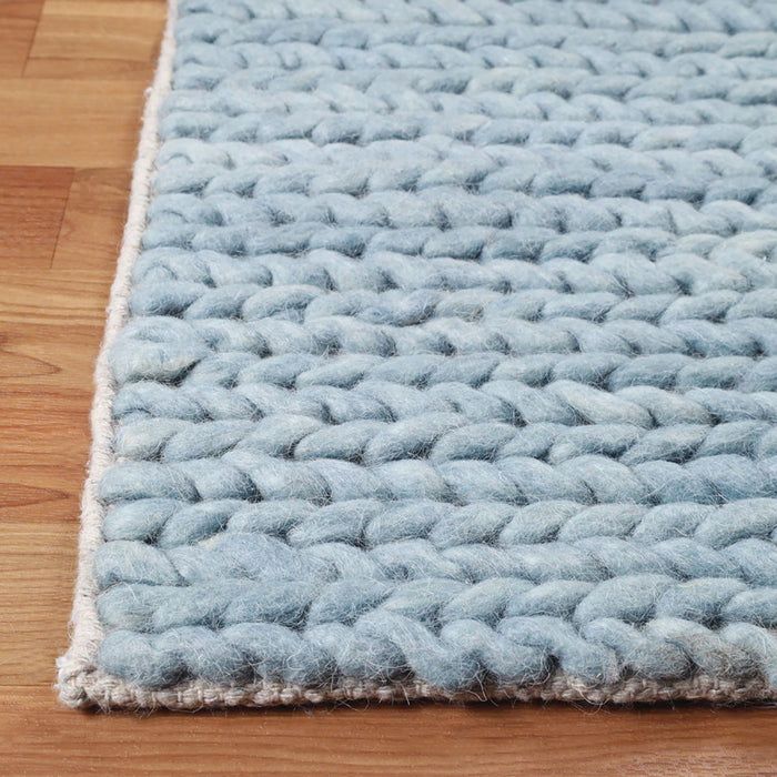 8' x 10' Wool Handmade Stain Resistant Area Rug - Light Blue