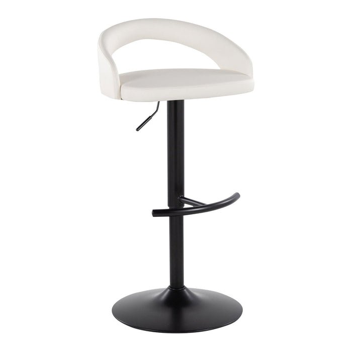 Grotto - Upholstered Adjustable Barstool - Black Metal Base