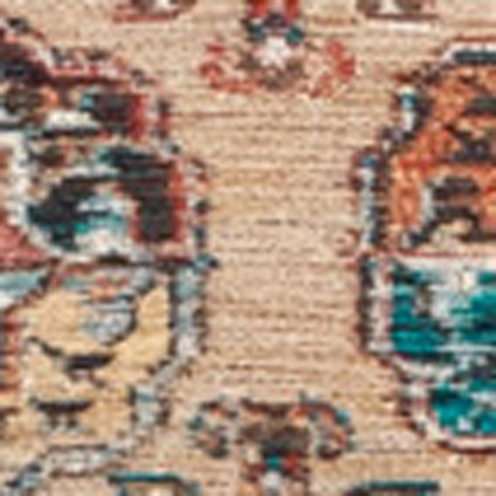 5' X 7' Tribal Washable Area Rug With UV Protection (609959) - Orange / Red