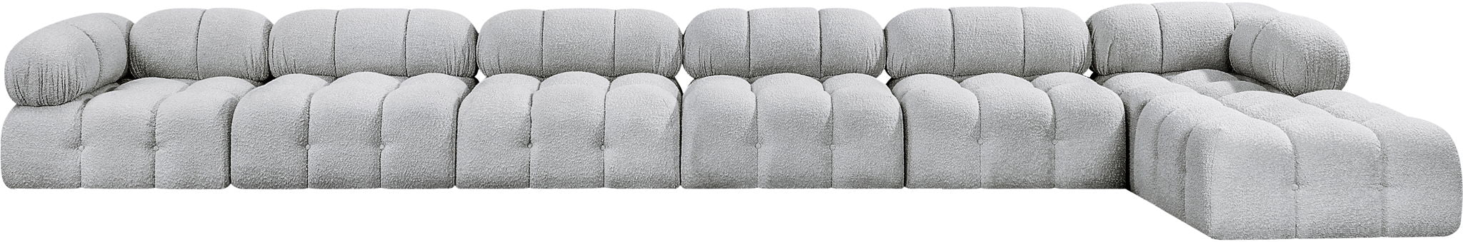 Ames - 7 Piece Boucle Fabric Modular L-Shaped Sectional