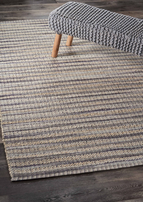 8' x 10' Striped Area Rug - Brown And Gray