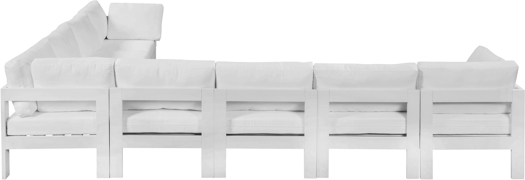 Nizuc - Outdoor Patio Modular Sectional 8 Piece - White - Fabric