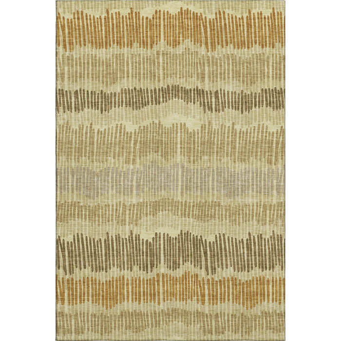 10' X 14' Striped Washable Area Rug With UV Protection (670640) - Gold / Beige / Rust