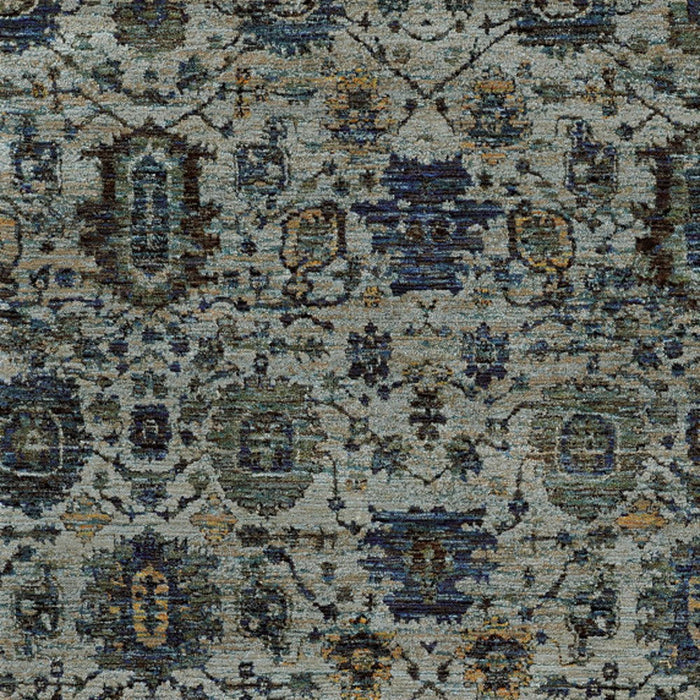 9' x 12' Oriental Power Loom Area Rug - Blue Green