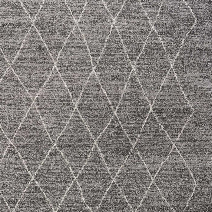 8' x 11' Machine Woven Geometric Indoor Area Rug - Gray
