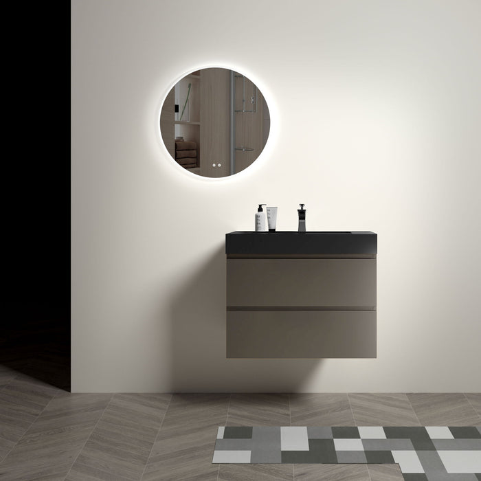 Giga Alice bathroom vanity with integrated sink, large storage, wall-mounted design, modern style, one-piece basin without drain or faucet