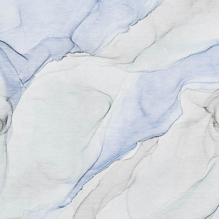 9' X 12' Abstract Washable Area Rug With UV Protection (647133) - Blue / Ivory