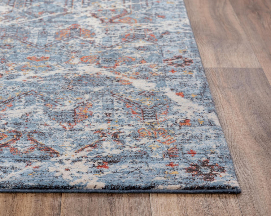 9' X 12' New Zealand Lambs Wool Abstract Hand Carved Handmade Area Rug (747859) - Blue / Beige / Ivory